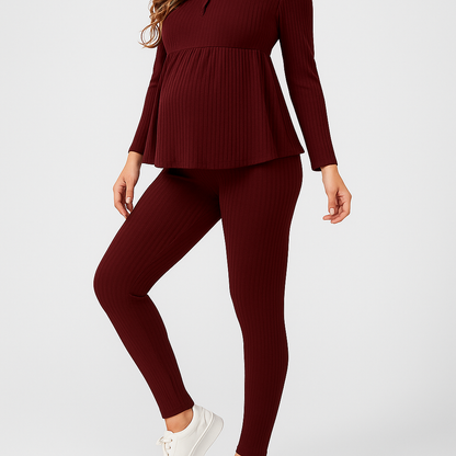 Fashion Zwangerschapsset 2-delig – Comfortabele Top & Broek met Stretch